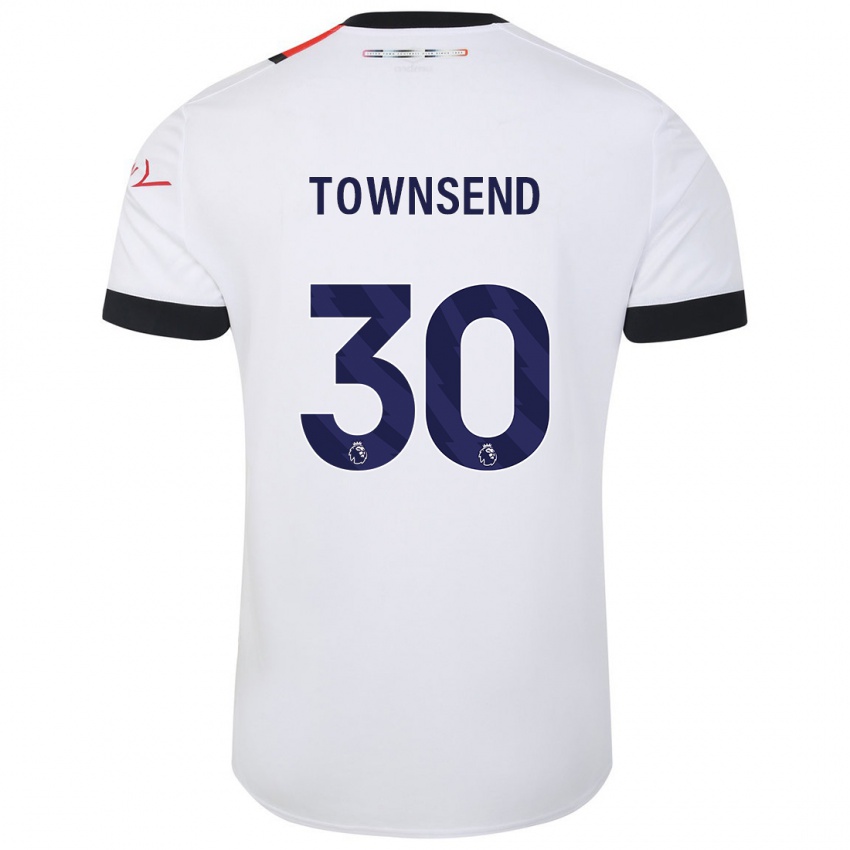 Børn Andros Townsend #30 Hvid Udebane Spillertrøjer 2023/24 Trøje T-Shirt