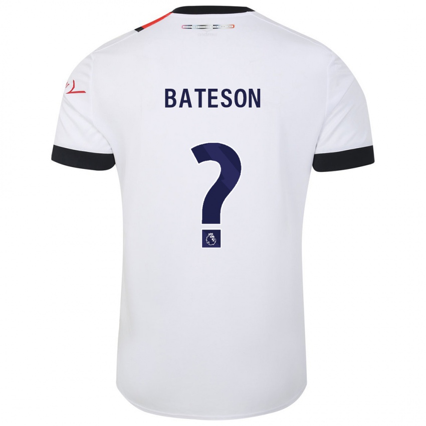 Børn Jack Bateson #0 Hvid Udebane Spillertrøjer 2023/24 Trøje T-Shirt