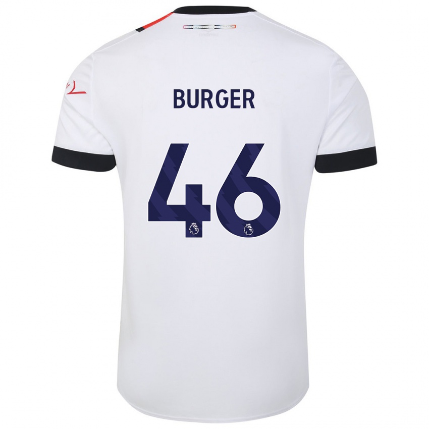 Børn Jake Burger #46 Hvid Udebane Spillertrøjer 2023/24 Trøje T-Shirt