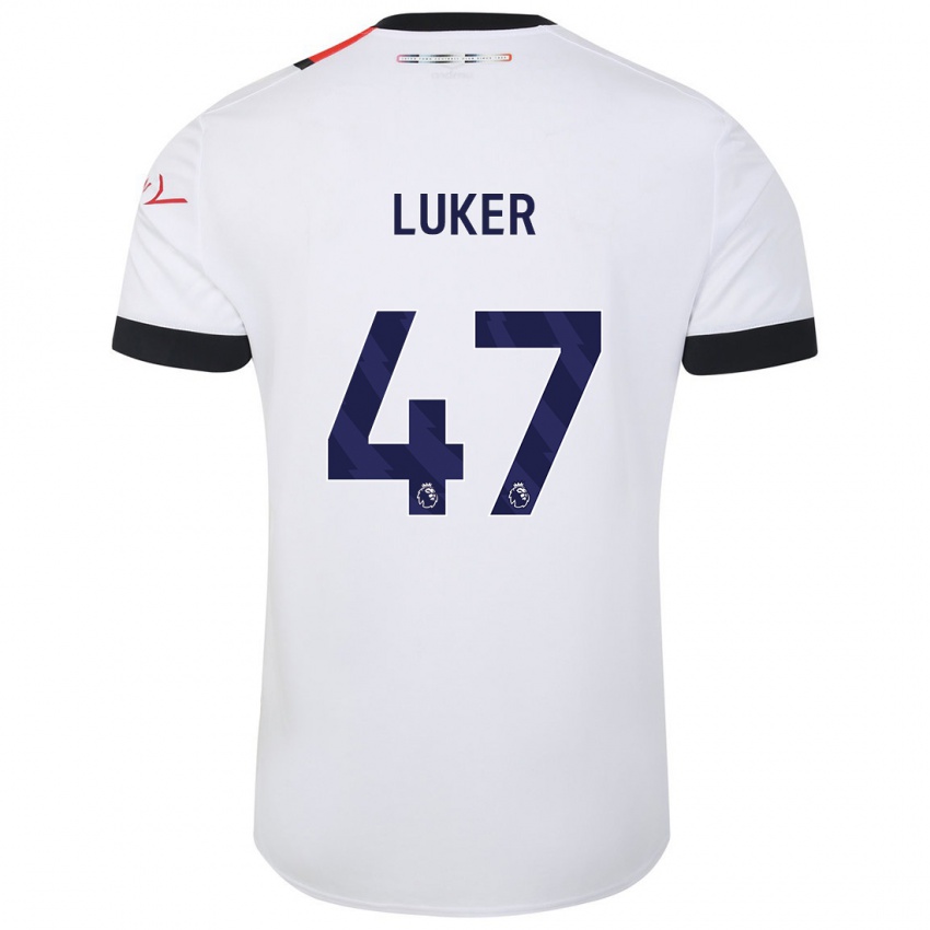 Børn Jayden Luker #47 Hvid Udebane Spillertrøjer 2023/24 Trøje T-Shirt