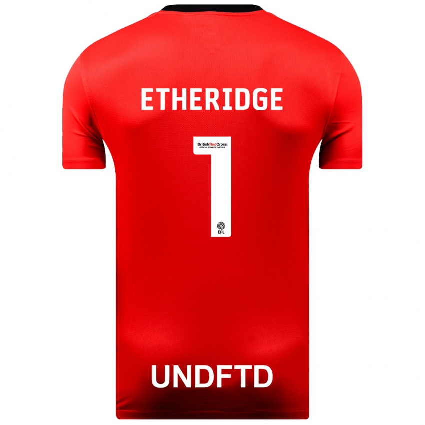 Børn Neil Etheridge #1 Rød Udebane Spillertrøjer 2023/24 Trøje T-Shirt