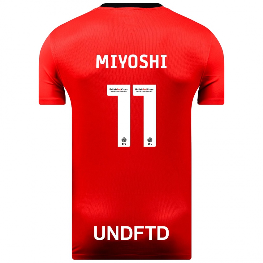 Børn Koji Miyoshi #11 Rød Udebane Spillertrøjer 2023/24 Trøje T-Shirt