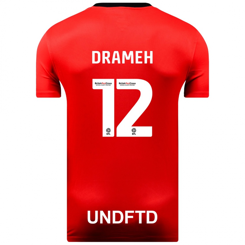 Børn Cody Drameh #12 Rød Udebane Spillertrøjer 2023/24 Trøje T-Shirt