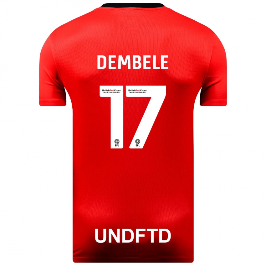 Børn Siriki Dembélé #17 Rød Udebane Spillertrøjer 2023/24 Trøje T-Shirt