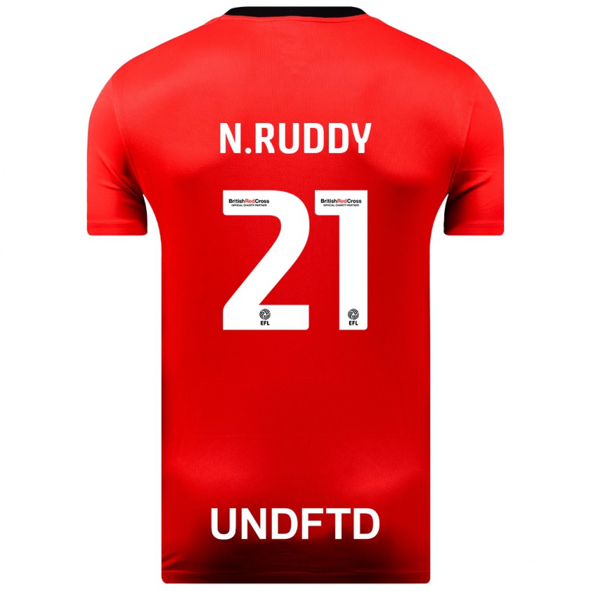Børn John Ruddy #21 Rød Udebane Spillertrøjer 2023/24 Trøje T-Shirt