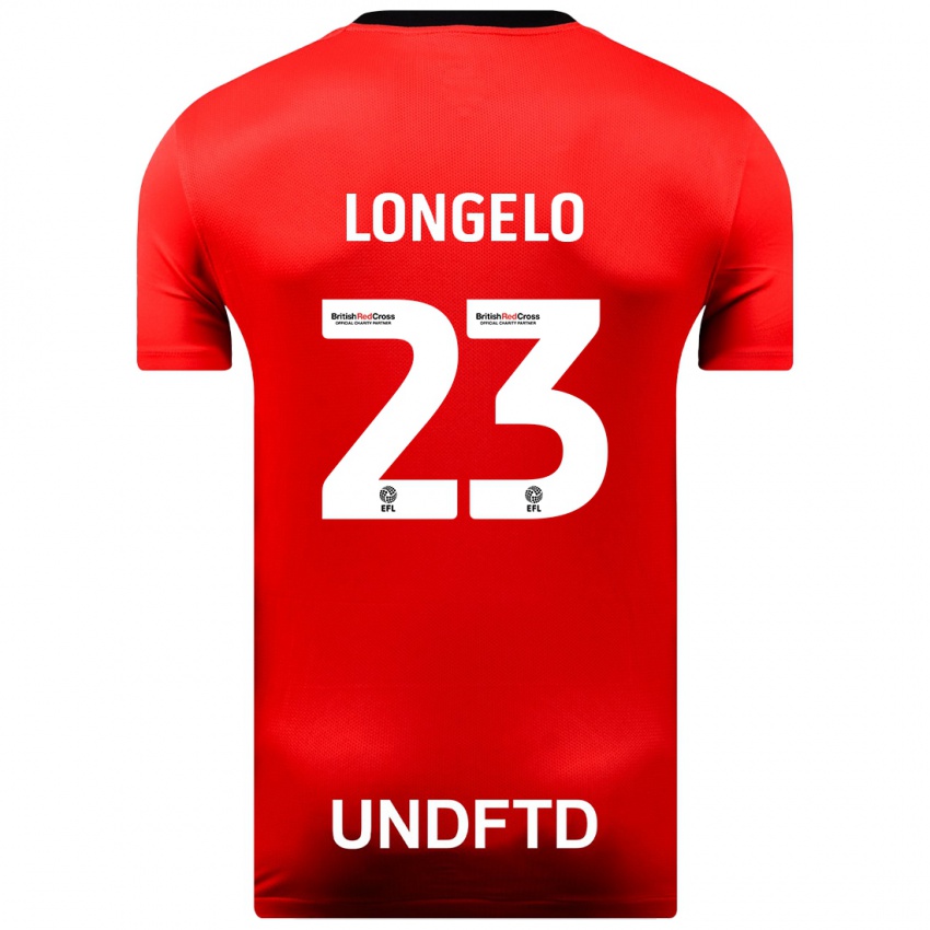 Børn Emmanuel Longelo #23 Rød Udebane Spillertrøjer 2023/24 Trøje T-Shirt