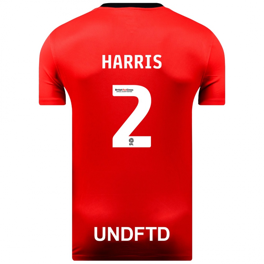 Børn Martha Harris #2 Rød Udebane Spillertrøjer 2023/24 Trøje T-Shirt