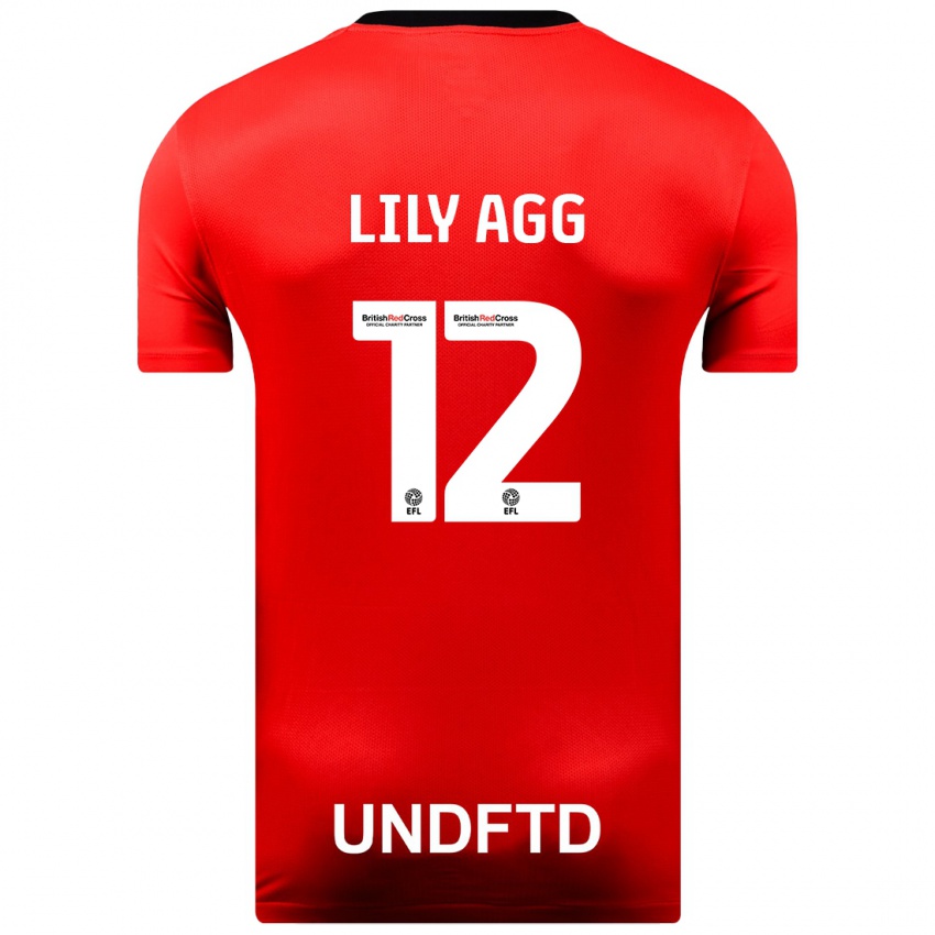 Børn Lily Agg #12 Rød Udebane Spillertrøjer 2023/24 Trøje T-Shirt