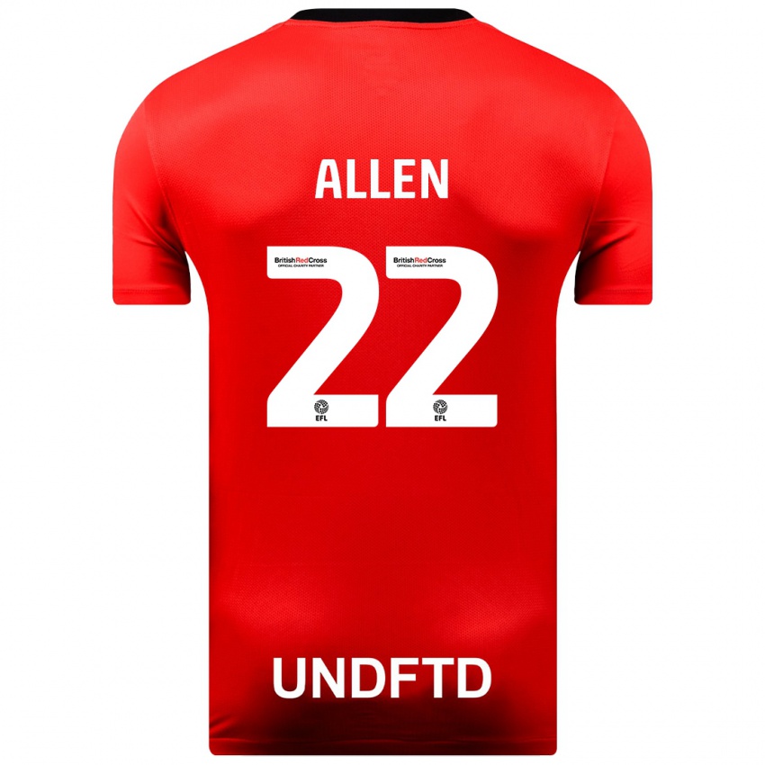 Børn Remi Allen #22 Rød Udebane Spillertrøjer 2023/24 Trøje T-Shirt