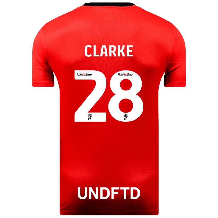 Børn Charlotte Clarke #28 Rød Udebane Spillertrøjer 2023/24 Trøje T-Shirt