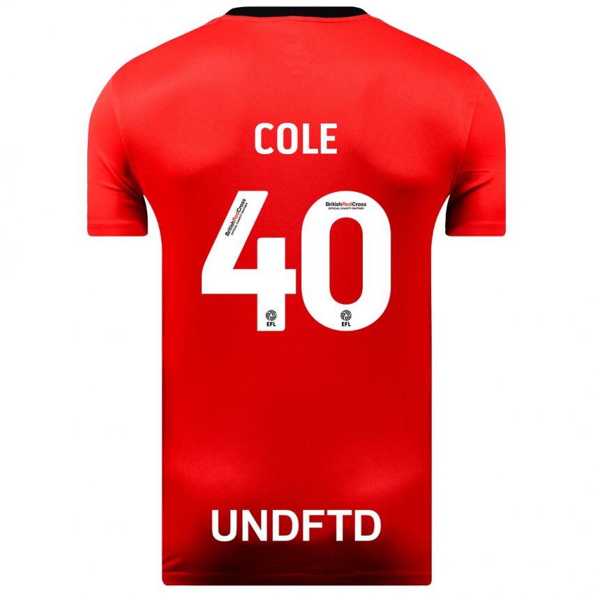 Børn Delphi Cole #40 Rød Udebane Spillertrøjer 2023/24 Trøje T-Shirt