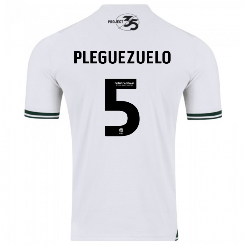 Børn Julio Pleguezuelo #5 Hvid Udebane Spillertrøjer 2023/24 Trøje T-Shirt