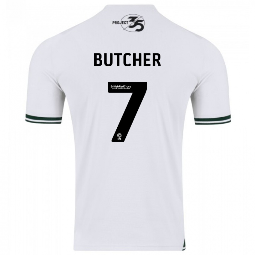 Børn Matt Butcher #7 Hvid Udebane Spillertrøjer 2023/24 Trøje T-Shirt