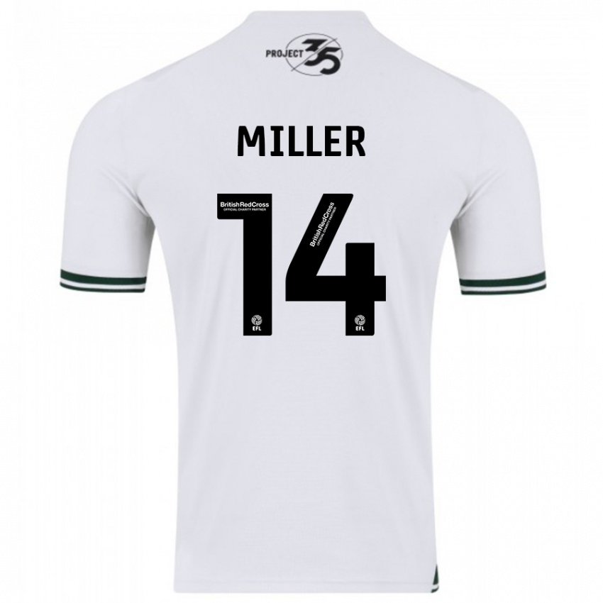 Børn Mickel Miller #14 Hvid Udebane Spillertrøjer 2023/24 Trøje T-Shirt