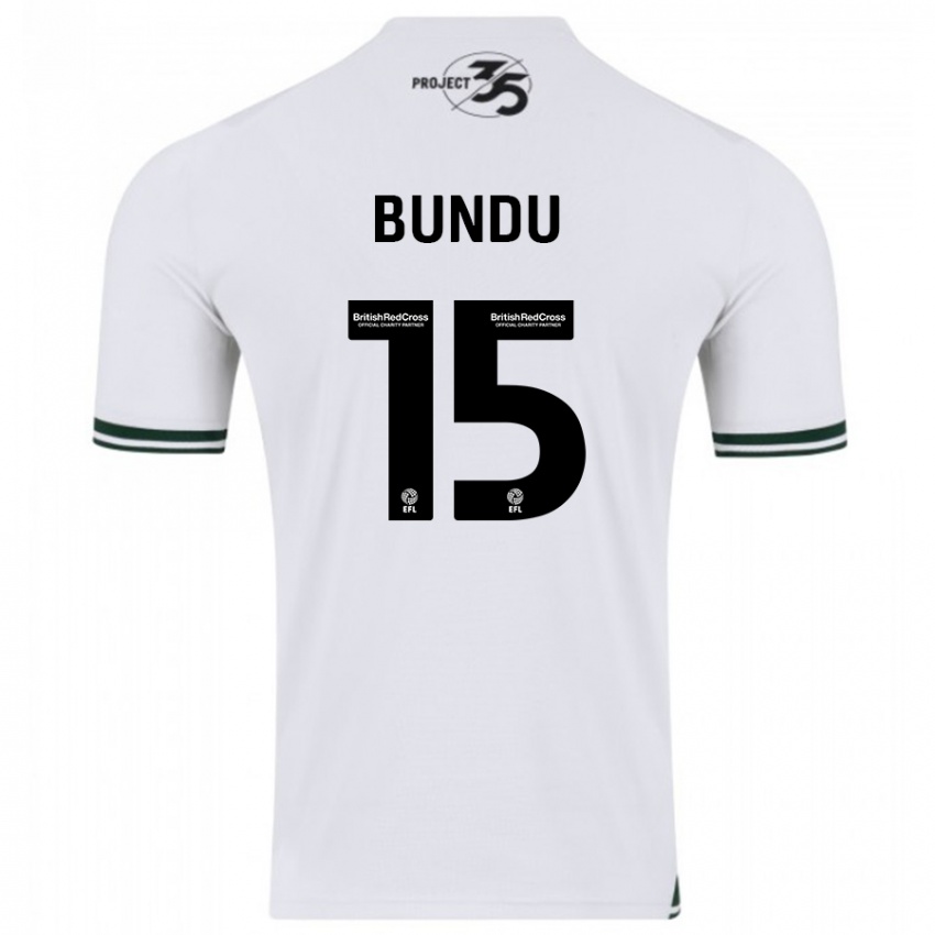 Børn Mustapha Bundu #15 Hvid Udebane Spillertrøjer 2023/24 Trøje T-Shirt