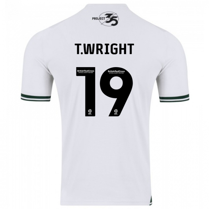 Børn Tyreik Wright #19 Hvid Udebane Spillertrøjer 2023/24 Trøje T-Shirt