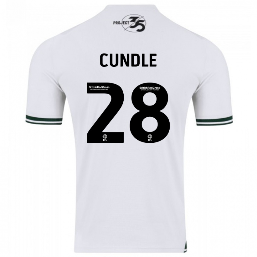 Børn Luke Cundle #28 Hvid Udebane Spillertrøjer 2023/24 Trøje T-Shirt