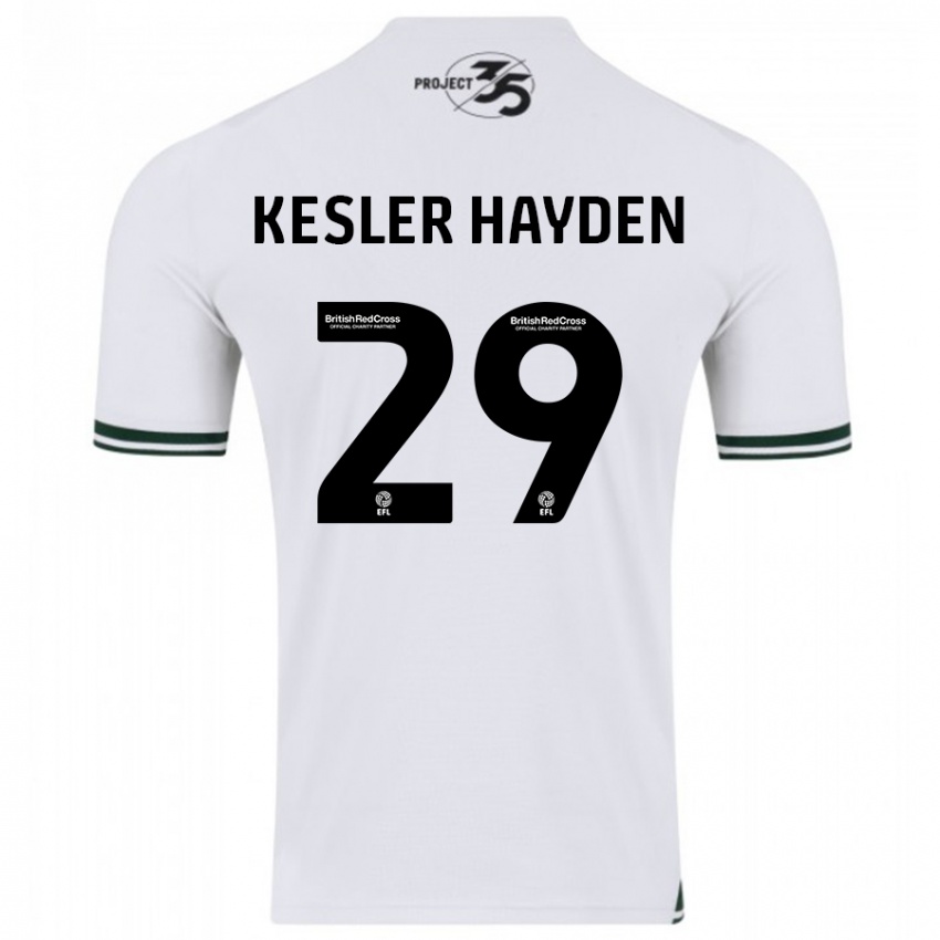 Børn Kaine Kesler-Hayden #29 Hvid Udebane Spillertrøjer 2023/24 Trøje T-Shirt