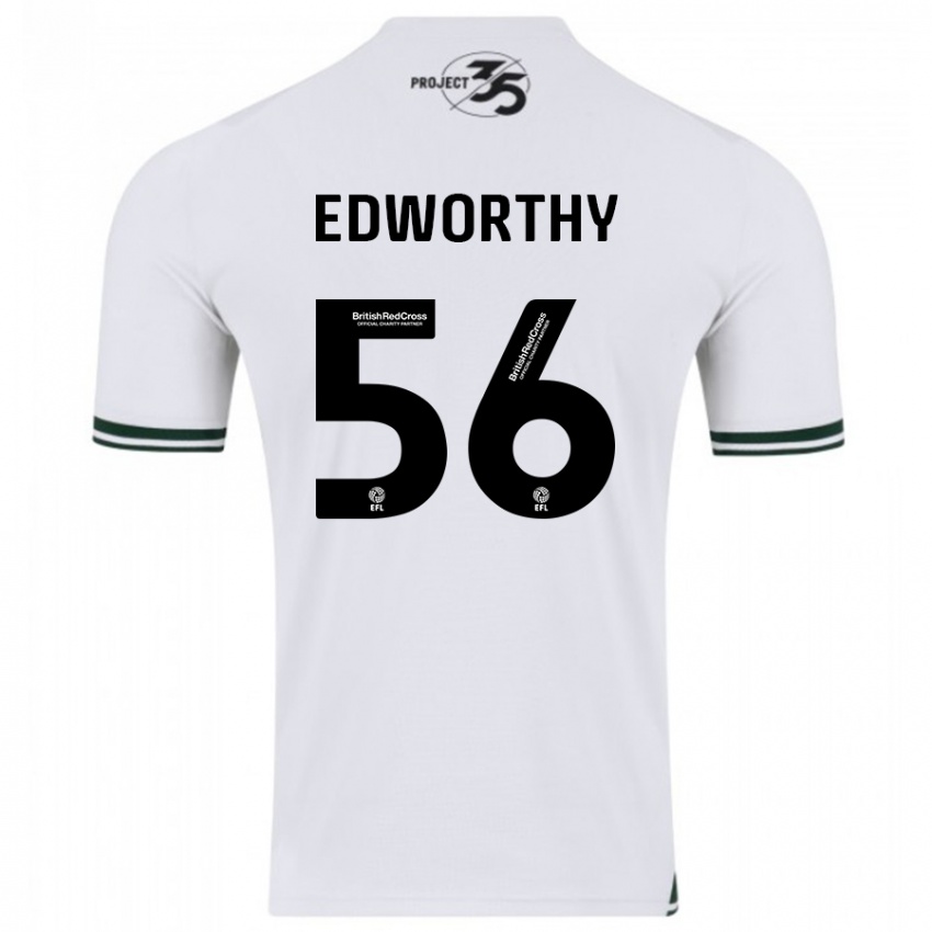 Børn Kieran Edworthy #56 Hvid Udebane Spillertrøjer 2023/24 Trøje T-Shirt