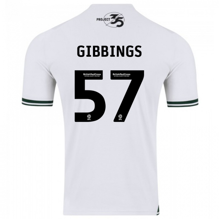 Børn Cole Gibbings #57 Hvid Udebane Spillertrøjer 2023/24 Trøje T-Shirt