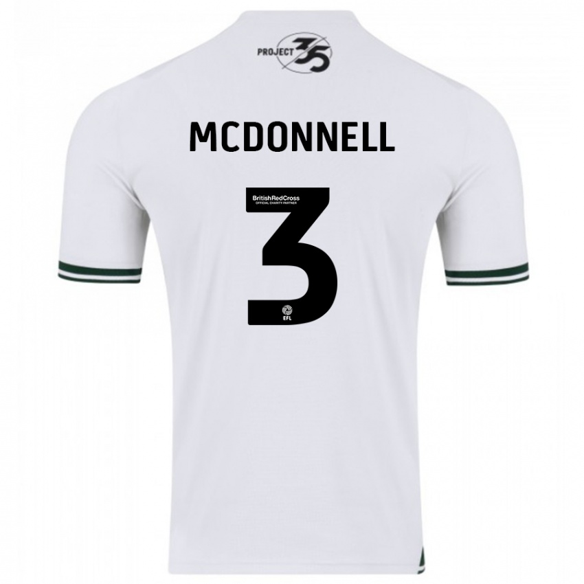 Børn Rosie Mcdonnell #3 Hvid Udebane Spillertrøjer 2023/24 Trøje T-Shirt