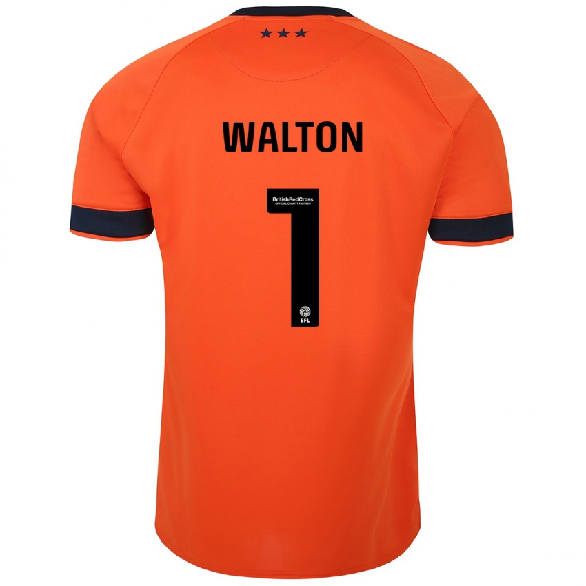 Børn Christian Walton #1 Appelsin Udebane Spillertrøjer 2023/24 Trøje T-Shirt