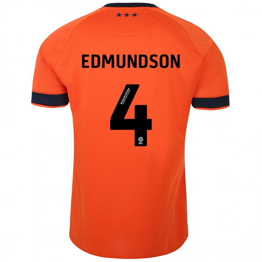 Børn George Edmundson #4 Appelsin Udebane Spillertrøjer 2023/24 Trøje T-Shirt
