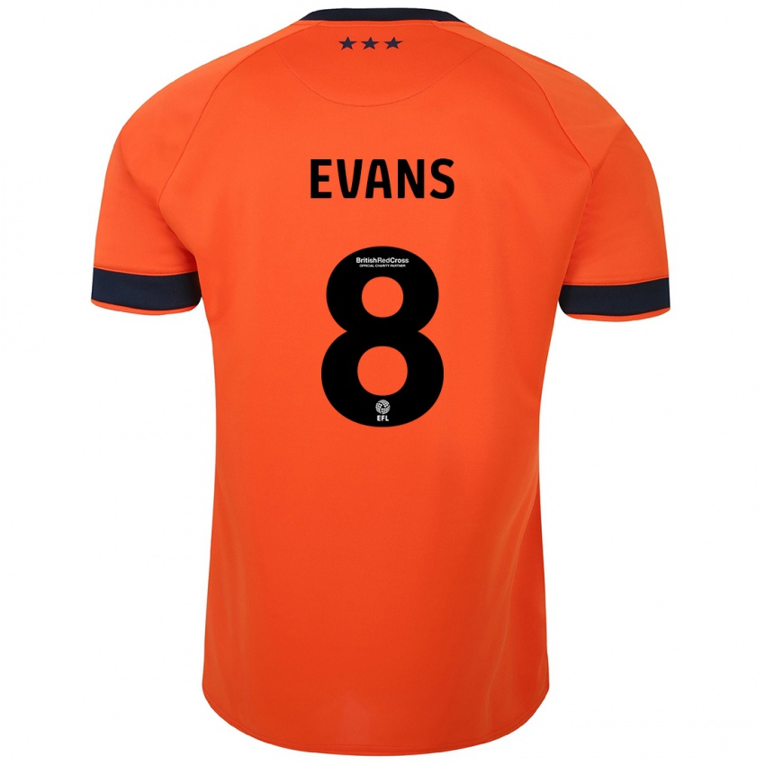 Børn Lee Evans #8 Appelsin Udebane Spillertrøjer 2023/24 Trøje T-Shirt