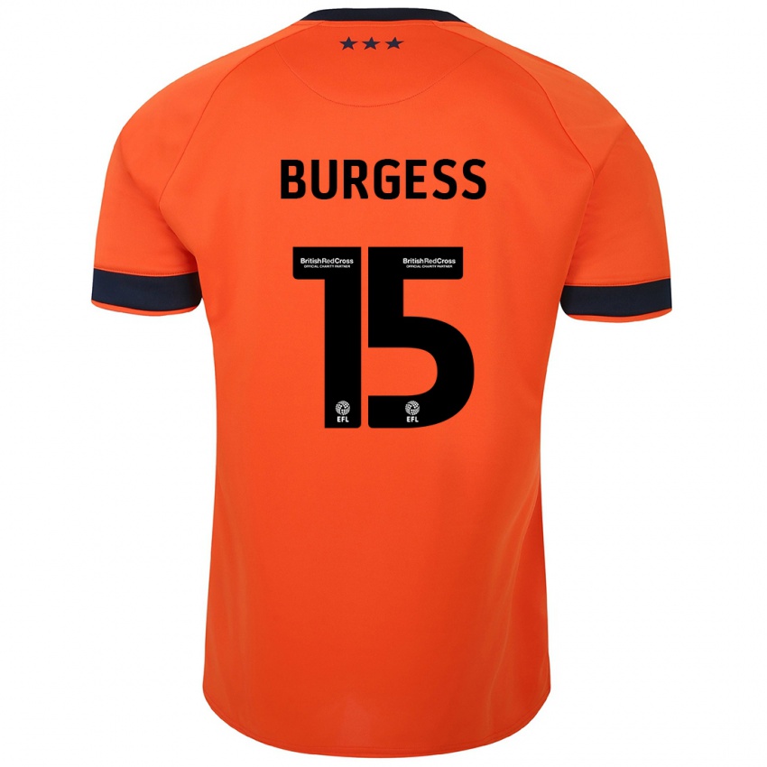 Børn Cameron Burgess #15 Appelsin Udebane Spillertrøjer 2023/24 Trøje T-Shirt
