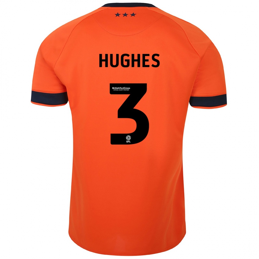 Børn Summer Hughes #3 Appelsin Udebane Spillertrøjer 2023/24 Trøje T-Shirt