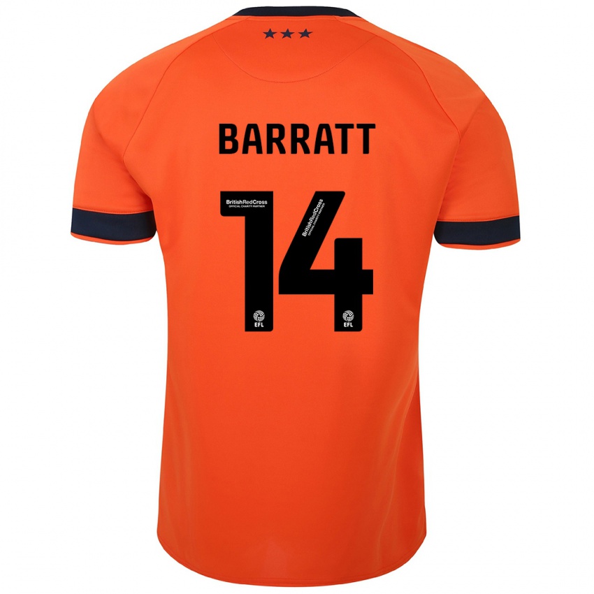 Børn Zoe Barratt #14 Appelsin Udebane Spillertrøjer 2023/24 Trøje T-Shirt