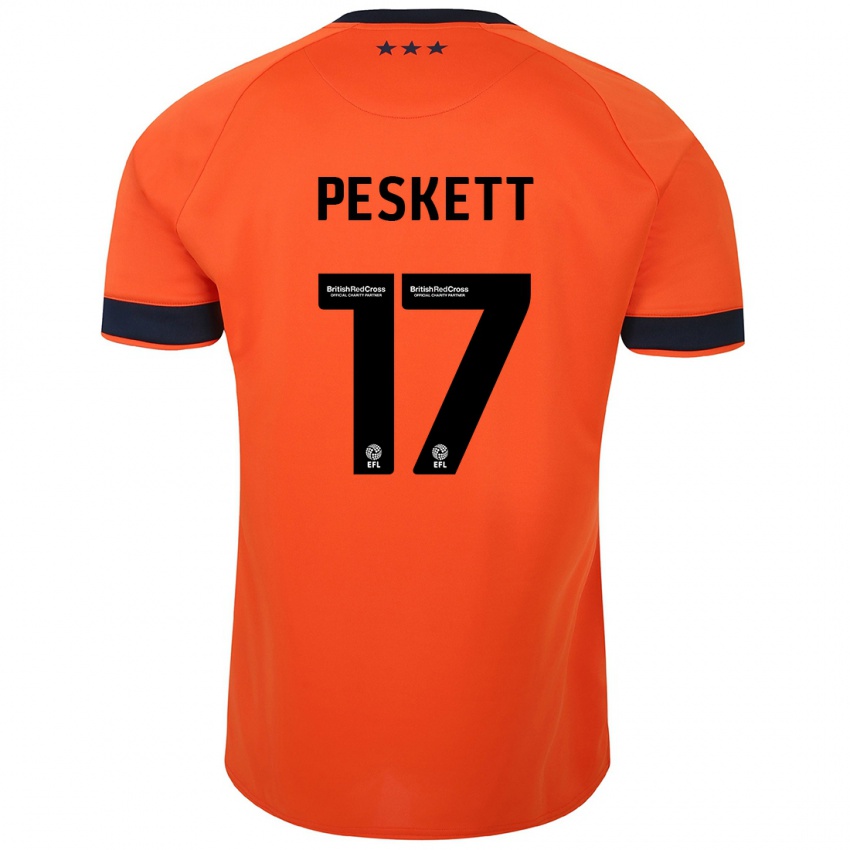 Børn Sophie Peskett #17 Appelsin Udebane Spillertrøjer 2023/24 Trøje T-Shirt