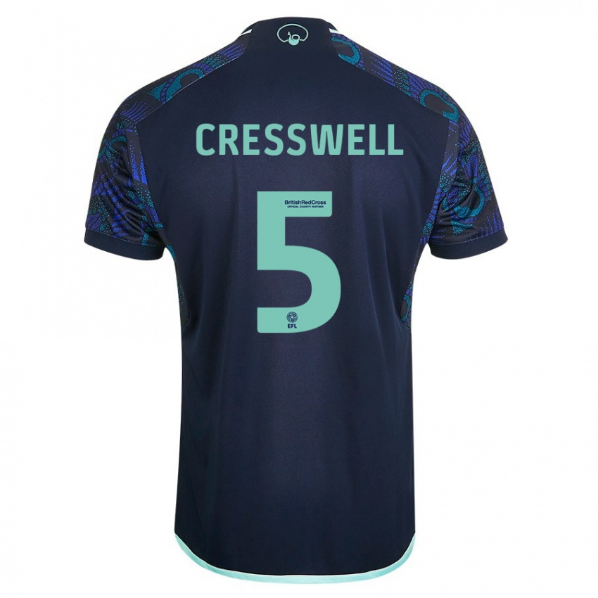 Børn Charlie Cresswell #5 Blå Udebane Spillertrøjer 2023/24 Trøje T-Shirt