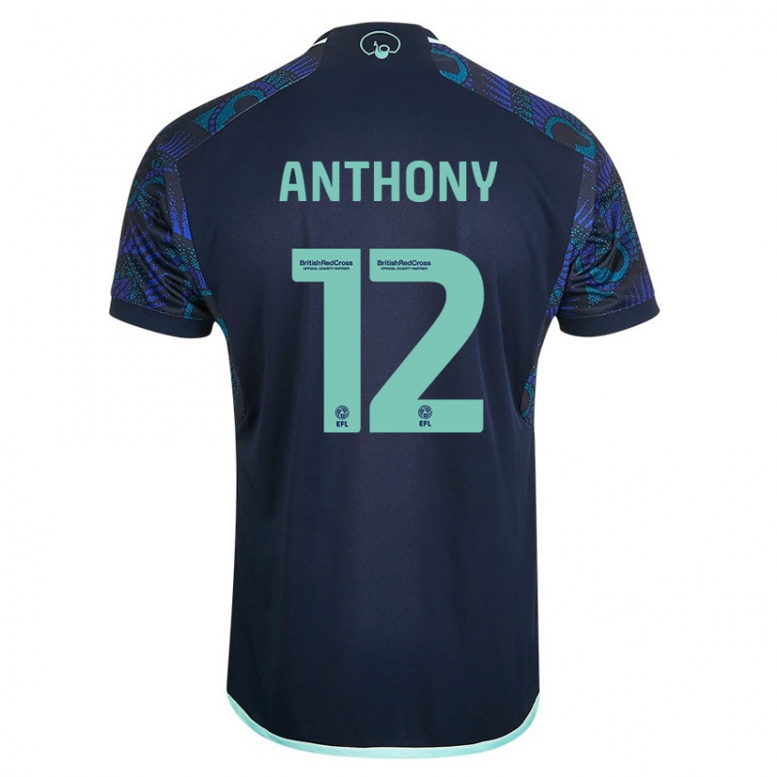 Børn Jaidon Anthony #12 Blå Udebane Spillertrøjer 2023/24 Trøje T-Shirt