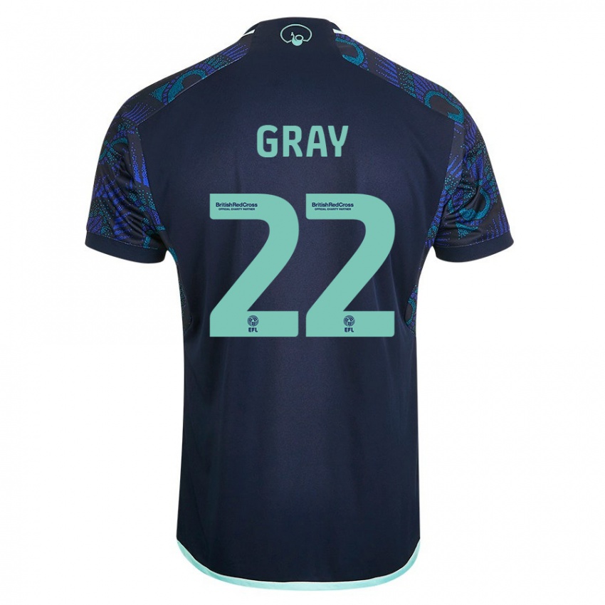 Børn Archie Gray #22 Blå Udebane Spillertrøjer 2023/24 Trøje T-Shirt