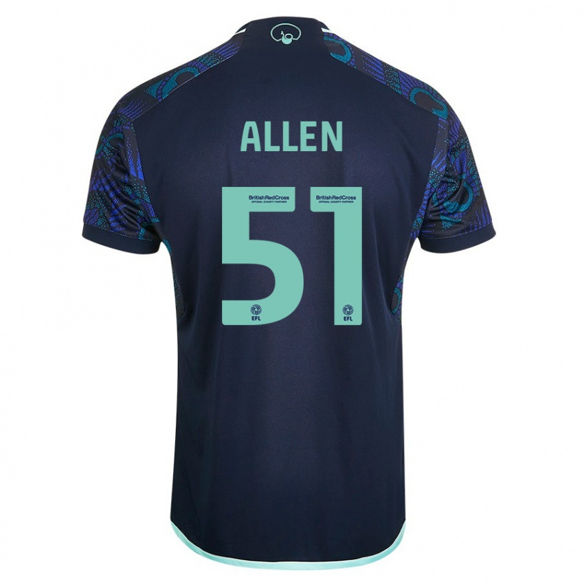 Børn Charlie Allen #51 Blå Udebane Spillertrøjer 2023/24 Trøje T-Shirt