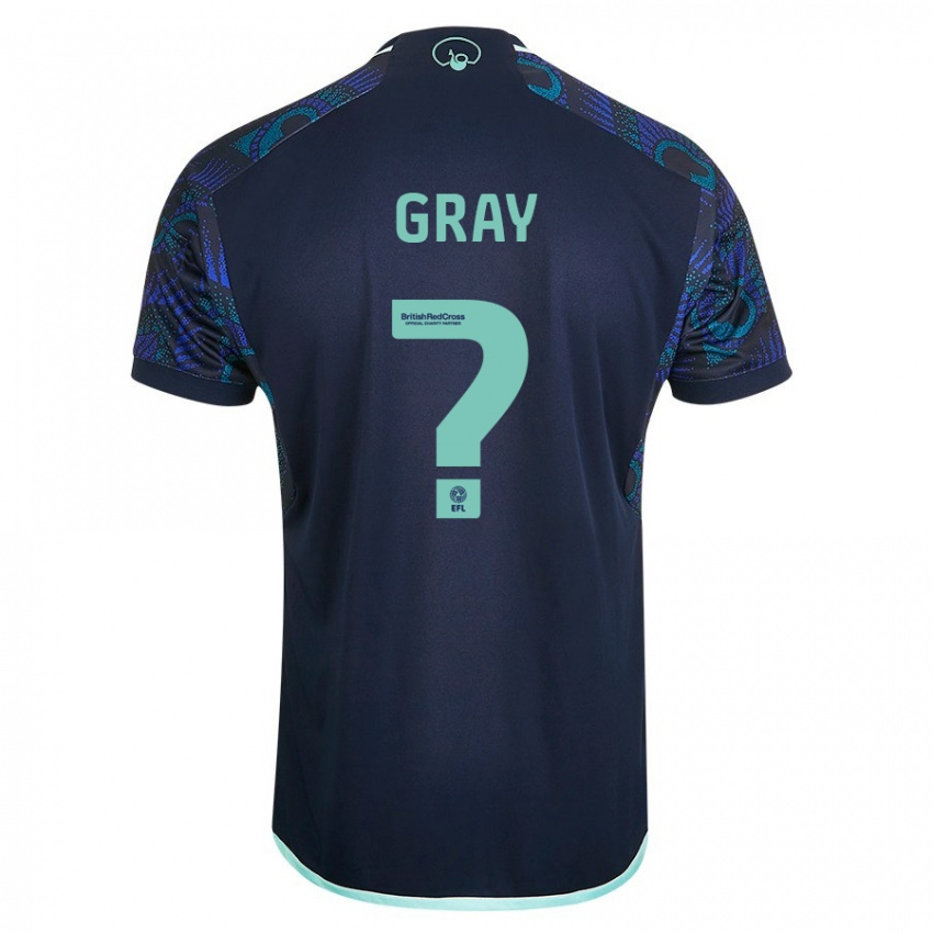 Børn Harry Gray #0 Blå Udebane Spillertrøjer 2023/24 Trøje T-Shirt