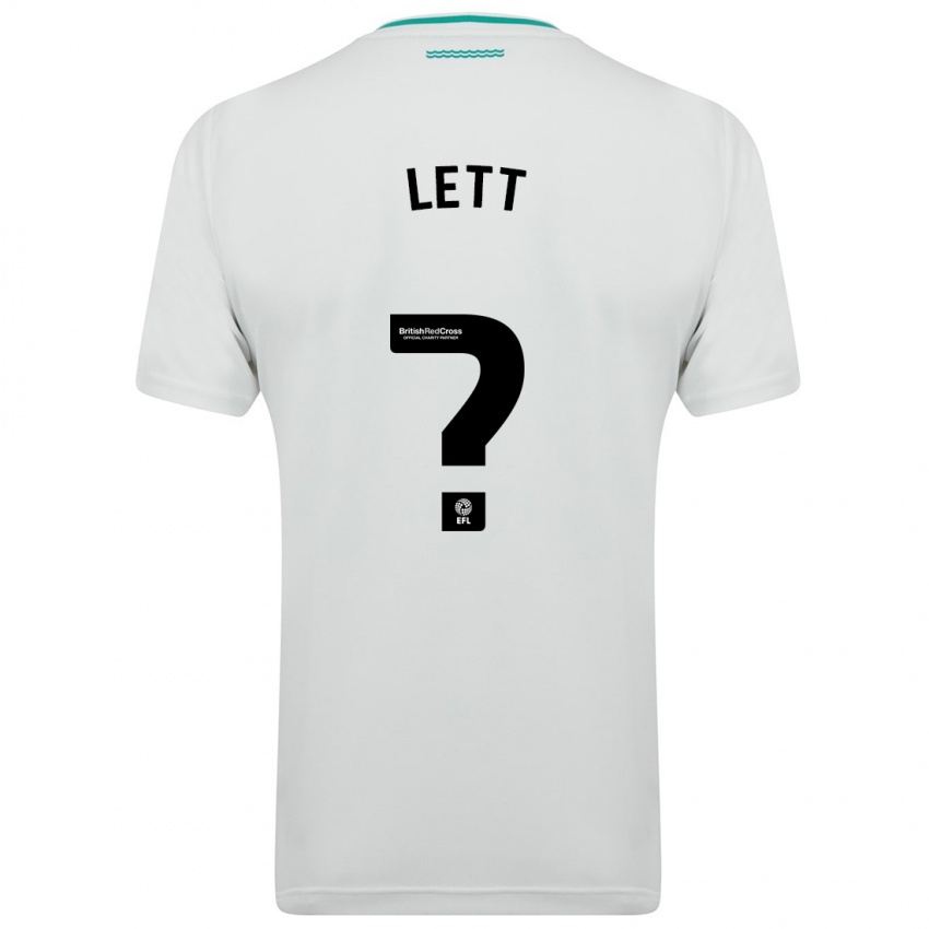 Børn Josh Lett #0 Hvid Udebane Spillertrøjer 2023/24 Trøje T-Shirt