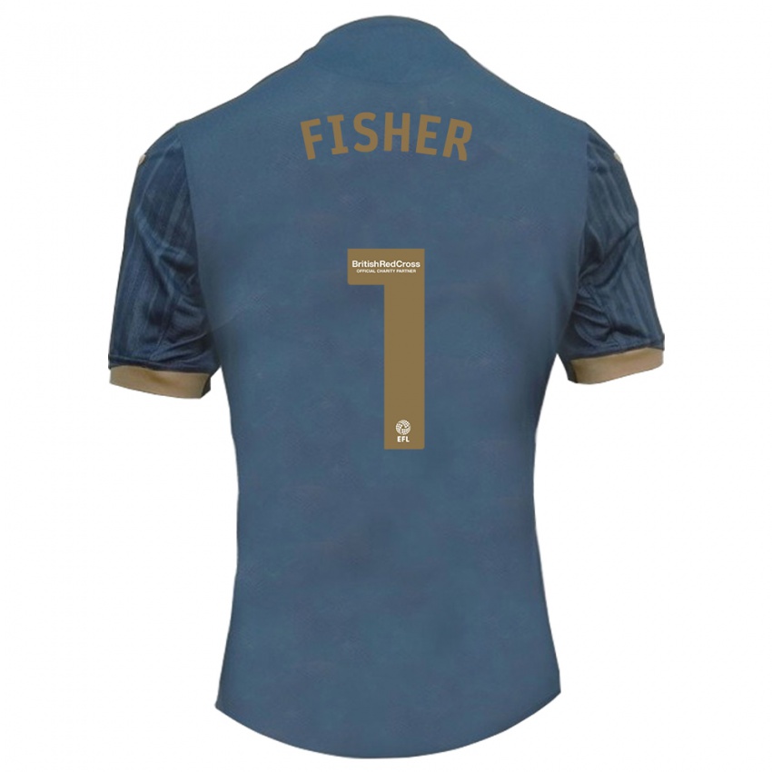 Børn Andy Fisher #1 Mørk Blågrøn Udebane Spillertrøjer 2023/24 Trøje T-Shirt