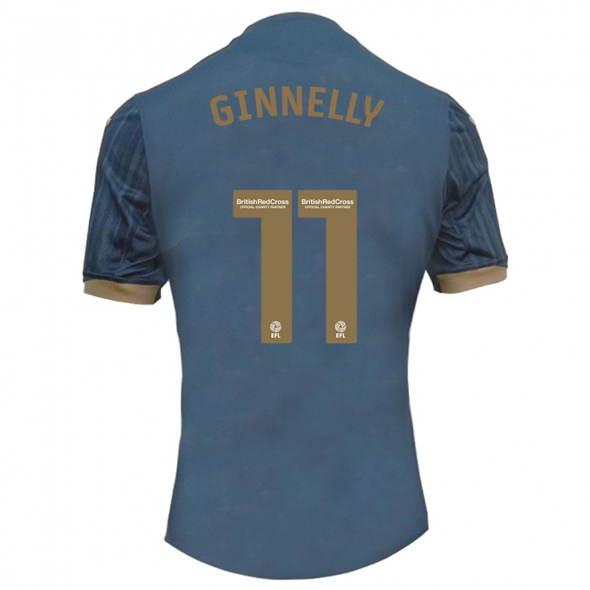 Børn Josh Ginnelly #11 Mørk Blågrøn Udebane Spillertrøjer 2023/24 Trøje T-Shirt