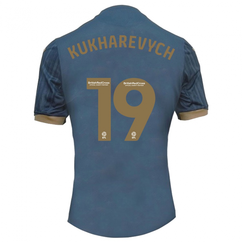 Børn Mykola Kukharevych #19 Mørk Blågrøn Udebane Spillertrøjer 2023/24 Trøje T-Shirt