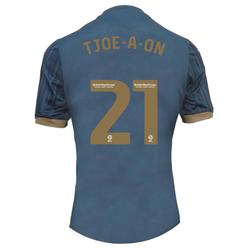 Børn Nathan Tjoe-A-On #21 Mørk Blågrøn Udebane Spillertrøjer 2023/24 Trøje T-Shirt