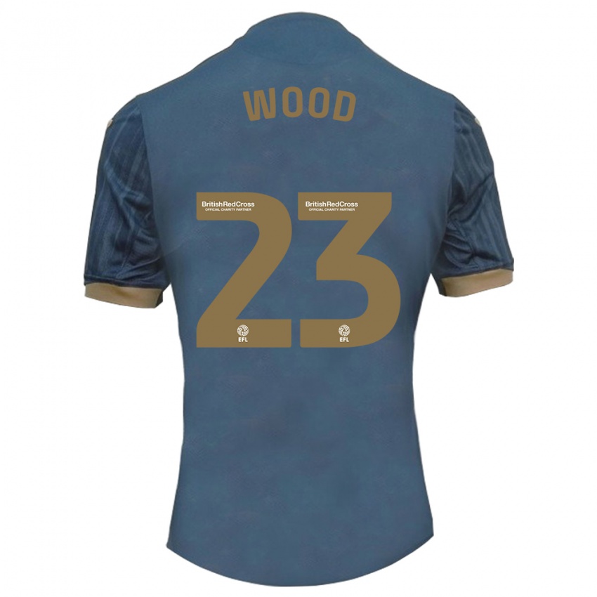 Børn Nathan Wood #23 Mørk Blågrøn Udebane Spillertrøjer 2023/24 Trøje T-Shirt