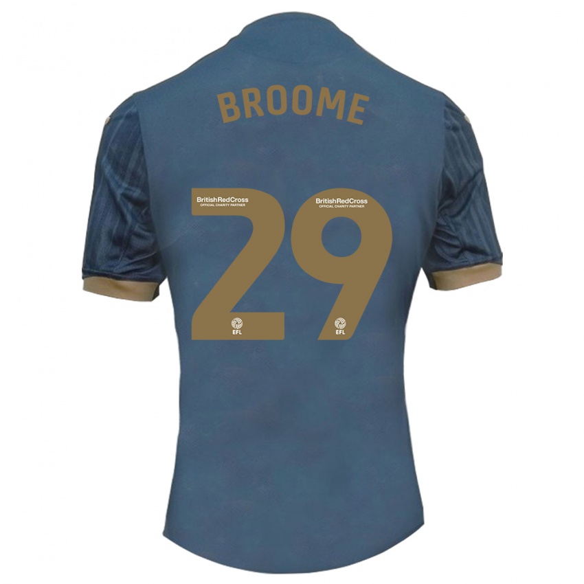 Børn Nathan Broome #29 Mørk Blågrøn Udebane Spillertrøjer 2023/24 Trøje T-Shirt