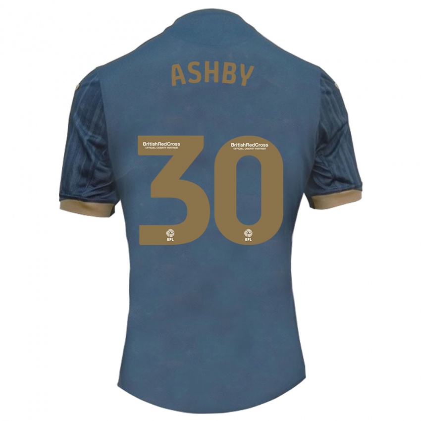 Børn Harrison Ashby #30 Mørk Blågrøn Udebane Spillertrøjer 2023/24 Trøje T-Shirt