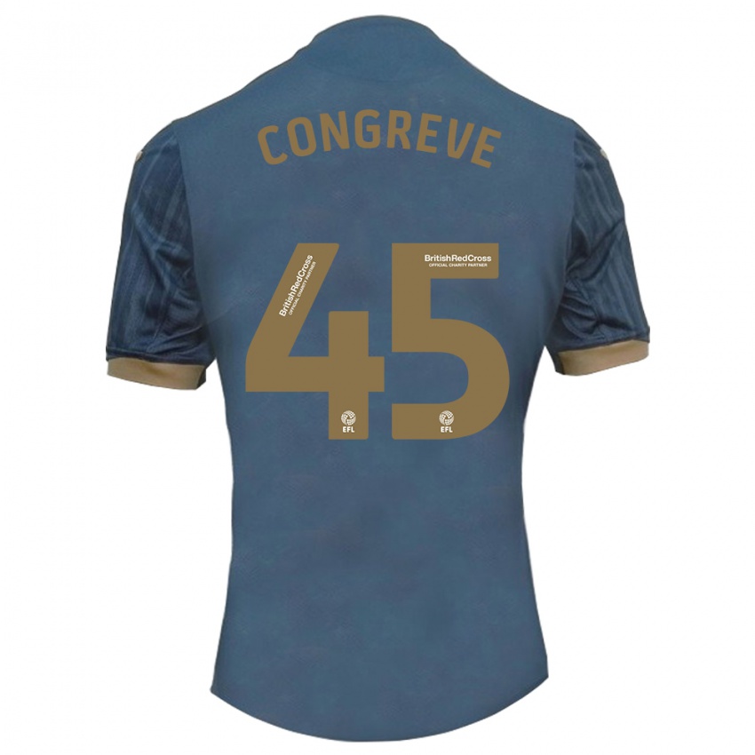 Børn Cameron Congreve #45 Mørk Blågrøn Udebane Spillertrøjer 2023/24 Trøje T-Shirt