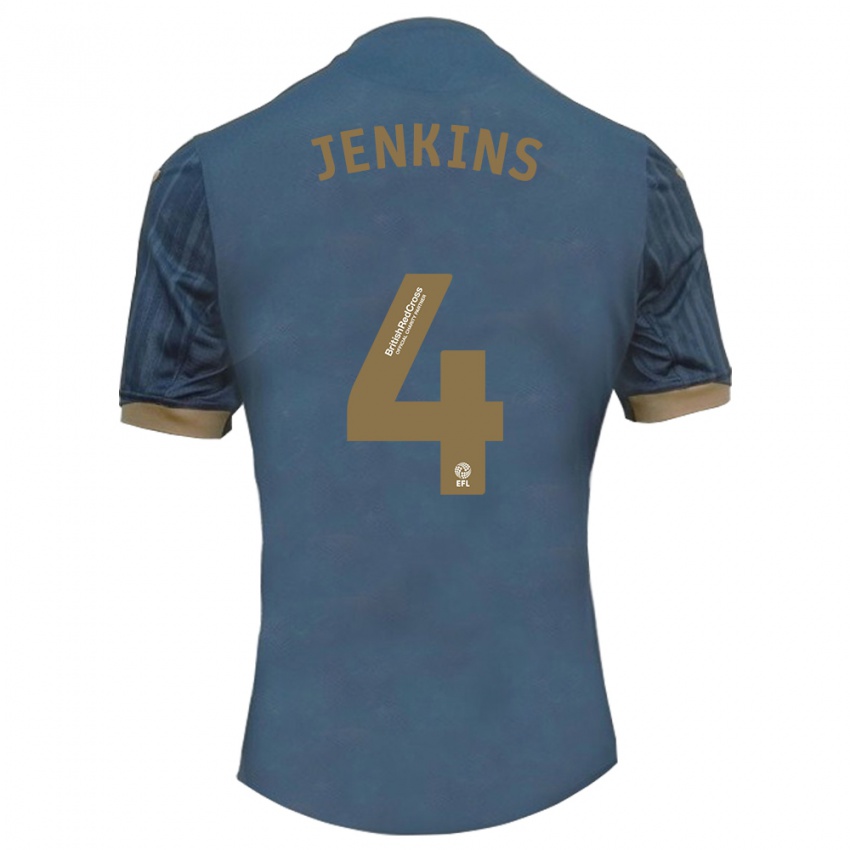 Børn Shaunna Jenkins #4 Mørk Blågrøn Udebane Spillertrøjer 2023/24 Trøje T-Shirt
