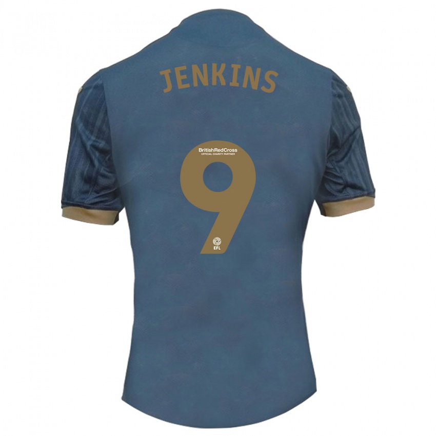 Børn Nieve Jenkins #9 Mørk Blågrøn Udebane Spillertrøjer 2023/24 Trøje T-Shirt