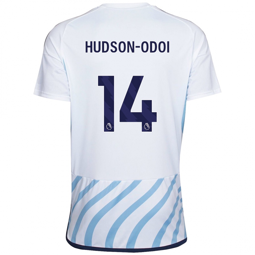 Børn Callum Hudson-Odoi #14 Hvid Blå Udebane Spillertrøjer 2023/24 Trøje T-Shirt
