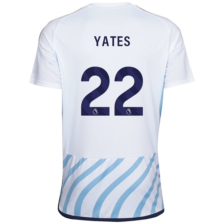 Børn Ryan Yates #22 Hvid Blå Udebane Spillertrøjer 2023/24 Trøje T-Shirt